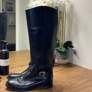 Tory Burch Black Riding Boots Size 7 Women’s
